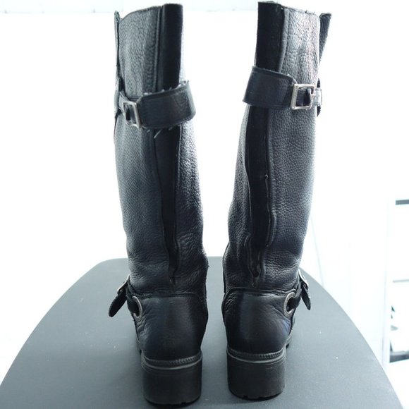 Harley Davidson Motorcycle Boot Women's 6 Black Full Zip High Top Leather Upper - Picture 6 of 12
